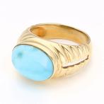 Bague - 18 carats Or jaune - Larimar, Nieuw