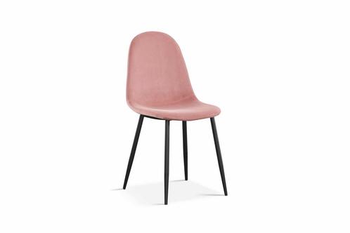 Fluweel - LuxeMeubels - Roze - Zwarte poten, Huis en Inrichting, Stoelen, Nieuw, Stof, Ophalen of Verzenden