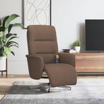 vidaXL Massagestoel verstelbaar met voetensteun stof bruin, Huis en Inrichting, Fauteuils, Verzenden, Nieuw