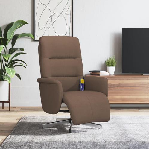 vidaXL Massagestoel verstelbaar met voetensteun stof bruin, Huis en Inrichting, Fauteuils, Nieuw, Verzenden