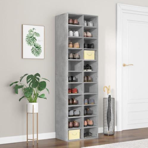 vidaXL Schoenenkast 54x34x183 cm bewerkt hout betongrijs, Huis en Inrichting, Kasten | Schoenenkasten, Nieuw, Verzenden