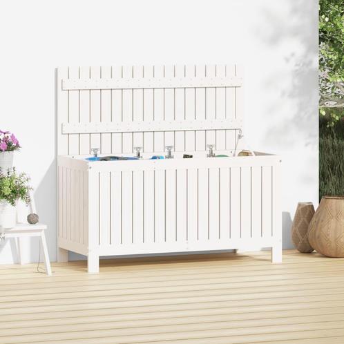 vidaXL Tuinbox 115x49x60 cm massief grenenhout wit, Tuin en Terras, Bergingen en Tuinkasten, Nieuw, Verzenden