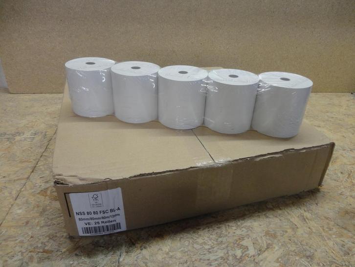 Thermische kassarol 80x80x12 thermo wit (25 stuks), Computers en Software, Printers, Thermo-printer, Nieuw, Printer, Ophalen of Verzenden