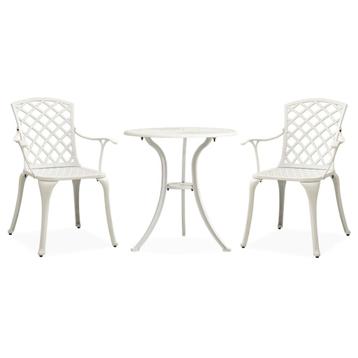vidaXL 3-delige Bistroset gietaluminium wit, Verzenden