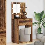 vidaXL Slaapkamer Toilet Tafels met lade Oud Hout 80 x 39,6, Verzenden, Nieuw