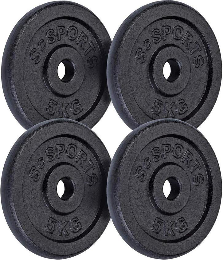 ScSPORTS® Halterschijven, set 20kg (4 x 5kg), 30/31 mm borin, Huis en Inrichting, Overige Huis en Inrichting, Verzenden