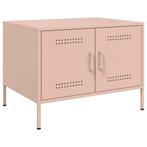 vidaXL Salontafel 68x50x50,5 cm staal roze, Huis en Inrichting, Tafels | Salontafels, Verzenden, Nieuw