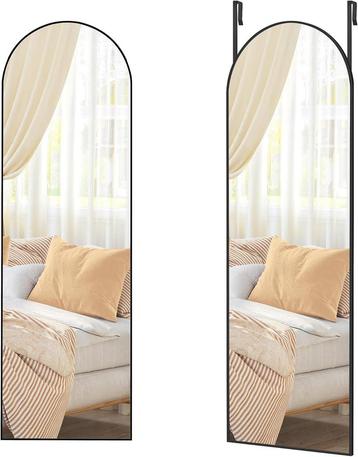 Spiegel - Luxewear - Gebogen frame - Gehard glas - Inktzwart, Ophalen of Verzenden