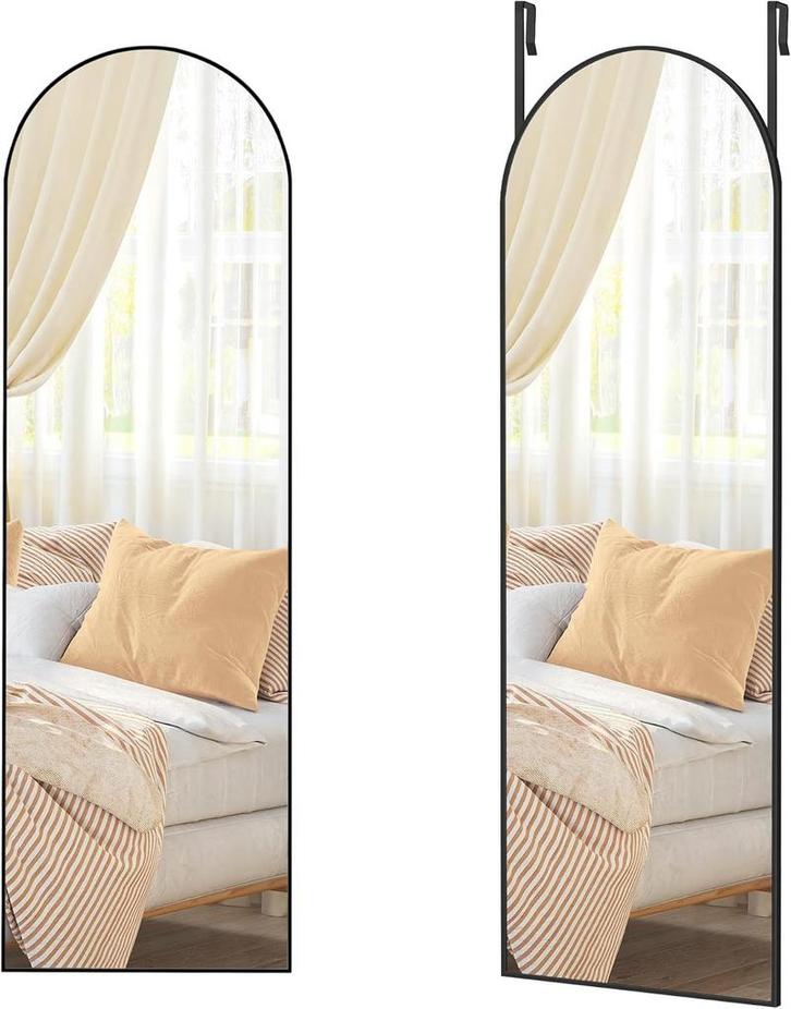 Spiegel - Luxewear - Gebogen frame - Gehard glas - Inktzwart, Huis en Inrichting, Woonaccessoires | Spiegels, Nieuw, Ophalen of Verzenden