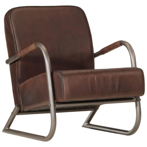 vidaXL Fauteuil echt leer bruin, Huis en Inrichting, Fauteuils, Nieuw, Verzenden