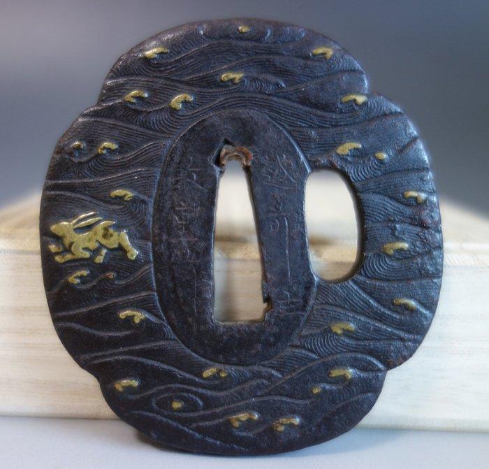 Echizen Masashige sign rabbit on wave - - Tuba - Japan, Antiek en Kunst, Antiek | Overige Antiek