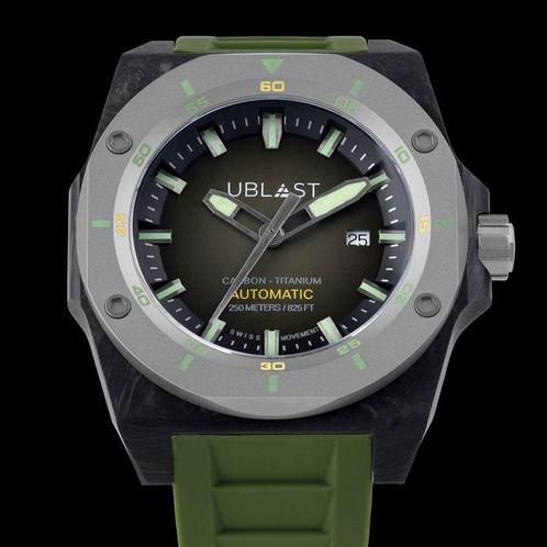 Ublast - Fusion - Forget Carbon & Titanium - UBFSN47GRGN -, Handtassen en Accessoires, Horloges | Heren