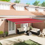 vidaXL Handmatige Inklapbare Luifel met LED Rood 500x300 cm, Tuin en Terras, Verzenden, Nieuw