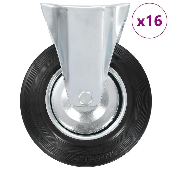 vidaXL 16 st Wielen vast 200 mm, Doe-het-zelf en Bouw, Overige Doe-Het-Zelf en Bouw, Nieuw, Verzenden
