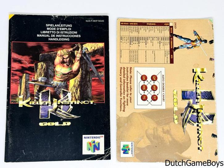 Nintendo 64 / N64 - Killer Instinct Gold - NGAE - Manual + Q, Games en Spelcomputers, Games | Nintendo 64, Gebruikt, Verzenden