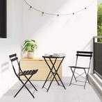 vidaXL Opvouwbare Bistroset 3 pcs Antraciet Staal, Tuin en Terras, Verzenden, Nieuw