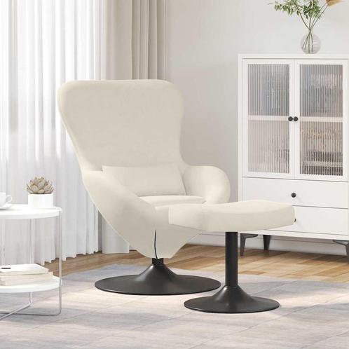 vidaXL Eivormige stoel 2 pcs Crème 63 x 73 x 90 cm Fluweel, Huis en Inrichting, Fauteuils, Nieuw, Verzenden