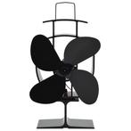 vidaXL Kachelventilator met 4 vinnen zwart, Huis en Inrichting, Verzenden, Nieuw