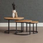 Salontafel Mangohout S Ula XL Set Van 3, Huis en Inrichting, Verzenden, Nieuw, Industriële meubels, Overige vormen