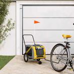 vidaXL Fietskar voor huisdieren, geel en grijs Oxford-stof, Verzenden, Nieuw