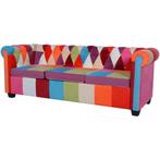 vidaXL Driezitsbank Chesterfield-stijl stof meerkleurig, Verzenden, Nieuw