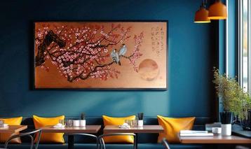 Ksavera - Bronze Japanese birds J418 - painting on XXL