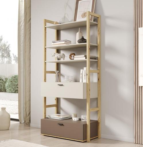 Kinderboekenkast - Beige - 85cm - 2 lades - Opbergkast, Huis en Inrichting, Kasten | Boekenkasten, 25 tot 50 cm, Nieuw, 50 tot 100 cm