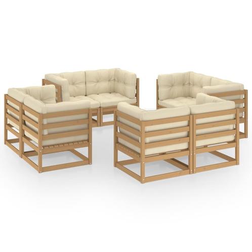 vidaXL Salon de jardin 8 pcs avec coussins Bois de pin, Jardin & Terrasse, Ensembles de jardin, Salons de jardin, Neuf, Envoi