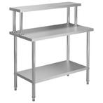 vidaXL Keukenwerktafel met bovenschap 120x60x120 cm, Zakelijke goederen, Horeca | Overige, Verzenden