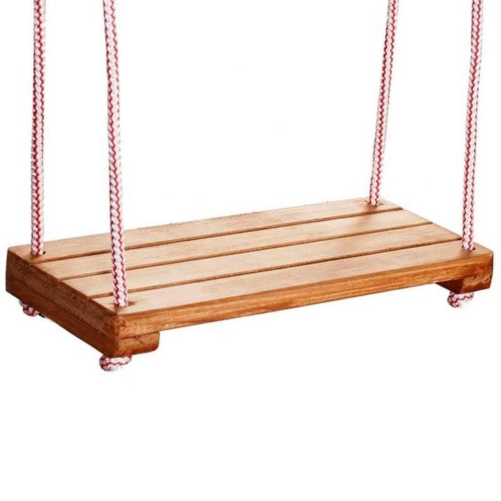 Houten schommel - 42x18 cm - gelakt - rood wit, Kinderen en Baby's, Speelgoed | Buiten | Speeltoestellen, Nieuw, Ophalen of Verzenden