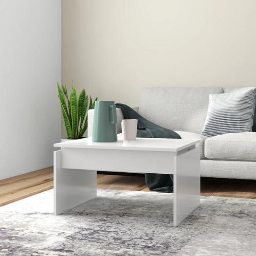 vidaXL Salontafel 68x50x38 cm bewerkt hout wit, Huis en Inrichting, Tafels | Salontafels, Nieuw, Verzenden