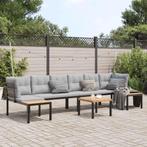 vidaXL 5-delige Loungeset met kussens gepoedercoat staal, Tuin en Terras, Tuinsets en Loungesets, Verzenden, Nieuw, Loungeset