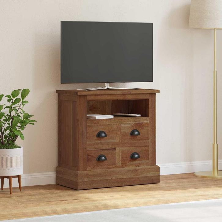 vidaXL Opbergkast met lade Naturel 60 x 30 x 60 cm Massief, Huis en Inrichting, Kasten | Overige, Nieuw, Verzenden