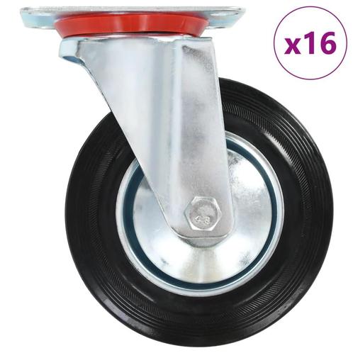 vidaXL 16 st Zwenkwielen 160 mm, Doe-het-zelf en Bouw, Overige Doe-Het-Zelf en Bouw, Nieuw, Verzenden