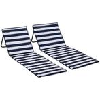 Strandmat - Opvouwbaar - Verstelbaar - Blauw, Tuin en Terras, Ophalen of Verzenden, Nieuw
