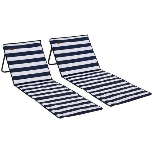 Strandmat - Opvouwbaar - Verstelbaar - Blauw, Tuin en Terras, Ligbedden, Nieuw, Ophalen of Verzenden