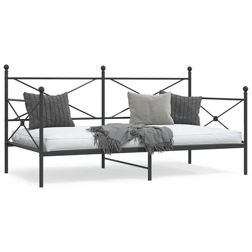 vidaXL Slaapbank zonder matras 100x190 cm staal zwart, Huis en Inrichting, Slaapkamer | Bedden, Nieuw, Verzenden