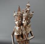 Rama en Sita in coromandel hout gesneden. (34,5 cm) -