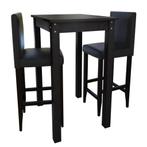 vidaXL Bartafel met 2 barkrukken zwart, Verzenden, Nieuw