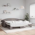 vidaXL Slaapbank met onderschuifbed en matrassen 100x200 cm, Huis en Inrichting, Verzenden, Nieuw
