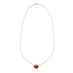 Ketting met hanger - 18 karaat Geel goud Koraal