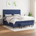 vidaXL Boxspring met matras stof blauw 160x200 cm, Verzenden, Nieuw