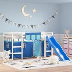 vidaXL Lit mezzanine enfants et rideaux bleu 90x200cm, Maison & Meubles, Chambre à coucher | Lits, Neuf, Verzenden