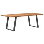 vidaXL Eettafel met natuurlijke rand 220x100x74 cm massief, Huis en Inrichting, Tafels | Eettafels, Verzenden, Nieuw