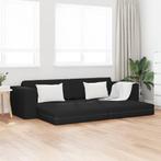 vidaXL Vloersofa Bed 2-in-1 Zwart 245x150x60.5 cm Stof, Huis en Inrichting, Zetels | Zetels, Verzenden, Nieuw