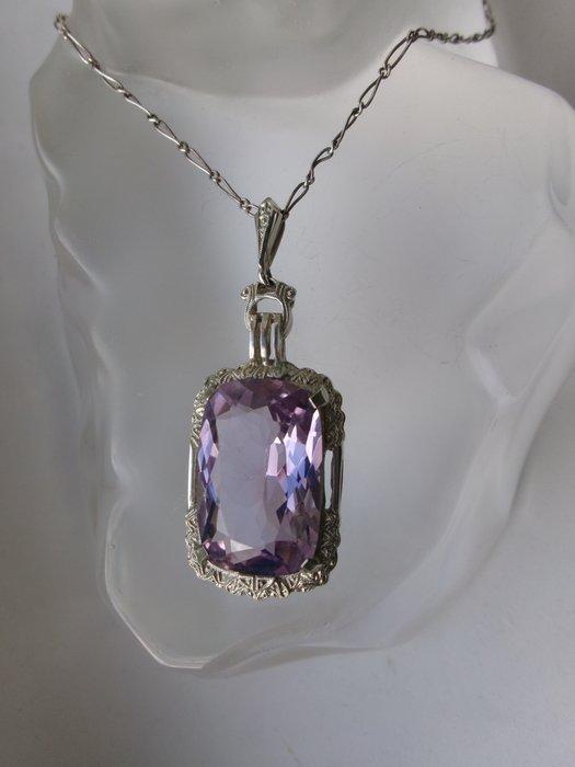Zilver, Amethist - Ketting met hanger - Art Deco, Antiek en Kunst, Kunst | Designobjecten