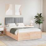 vidaXL Bedframe met Gevoerde Hoofdbord Lichtgrijs 120 x 190, Huis en Inrichting, Slaapkamer | Bedden, Verzenden, Nieuw