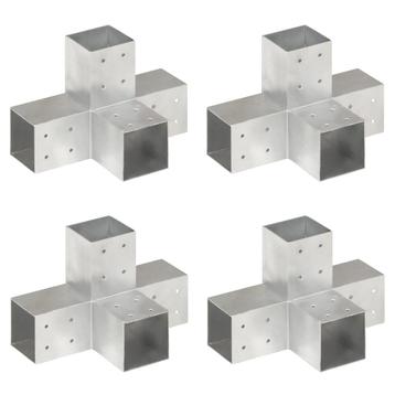vidaXL Paalverbindingen 4 st X-vorm 81x81 mm gegalvaniseerd, Tuin en Terras, Palen, Balken en Planken, Verzenden, Nieuw