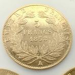 Frankrijk. Napoléon III. 5 Francs 1856/1864 (lot de 5, Postzegels en Munten