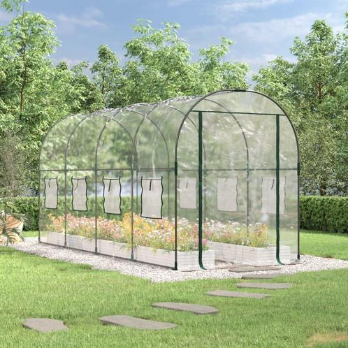 vidaXL Tuinkas 160x400x190 cm PVC en gepoedercoat staal, Tuin en Terras, Kassen, Nieuw, Verzenden